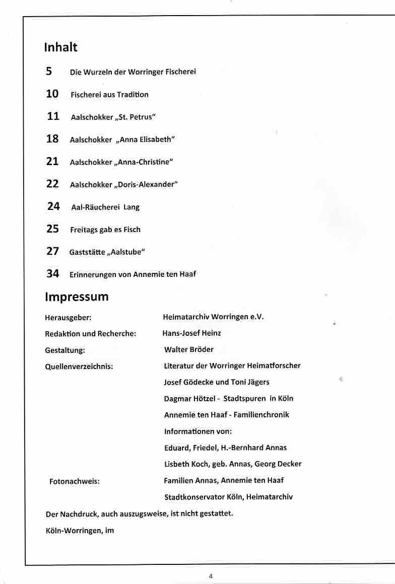 Fischerei und Aalschokker Inhalt