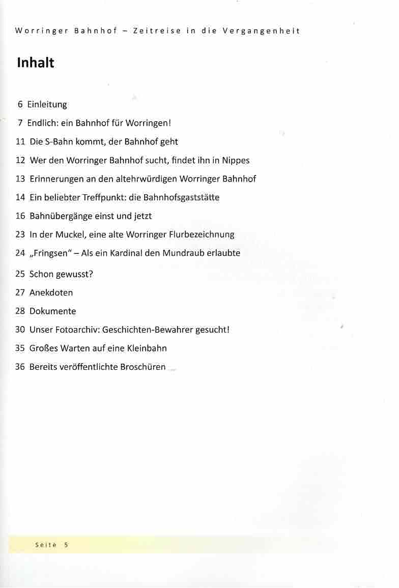 Broschuere Worringer Bahnho Inhalt