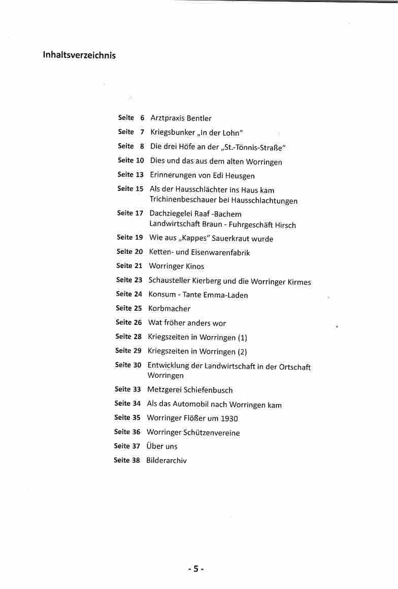 Worringer Buerger erinnern sich Inhalt