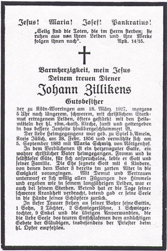 TZ Zillikens Johann s1927